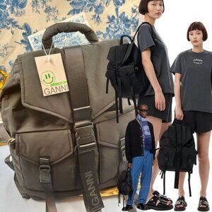🆕 GANNI 🧿 NWOT Black Recycled Tech Backpack